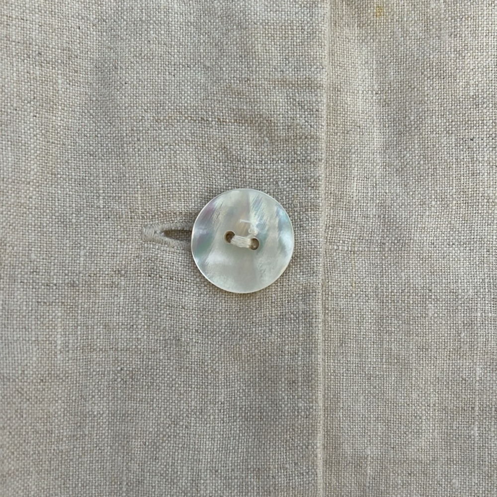 CHICO’S DESIGN Button-Up Jacket with Patch Detail Size 2 💯 % LINEN - Picture 14 of 15